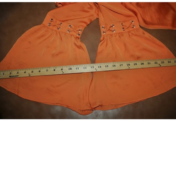 VENUS Womens ORANGE Dress BELL Sleeves Boho Hippie Size Medium - Picture 8 of 8
